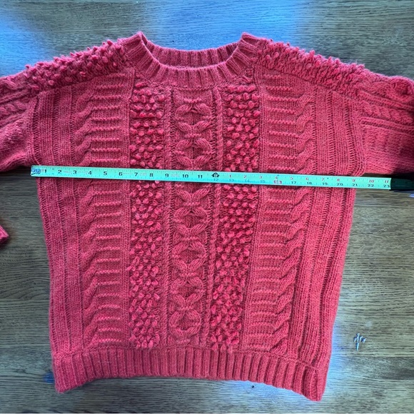 ⭐️ Banana Republic Cable Knit Sweater Orange Pullover Wool Alpaca Blend MEDIUM - Picture 9 of 12